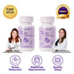 LivBalance Collagen NMN + Evening Formula - two purple bottles (60 capsules) with recommendations and benefit icons for stress reduction, nighttime rejuvenation and quality sleep