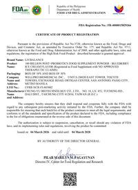 FDA Certificate - 100 Billion Probiotics 1