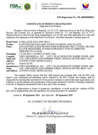 FDA Certificate - Collagen Jelly