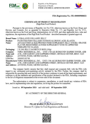 FDA Certificate - Collagen Jelly