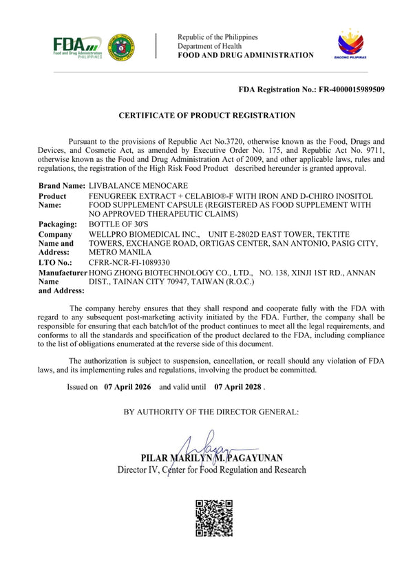 FDA Certificate - MenoCare