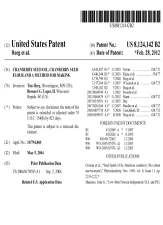 Crantiva™ Cranberry Patent
