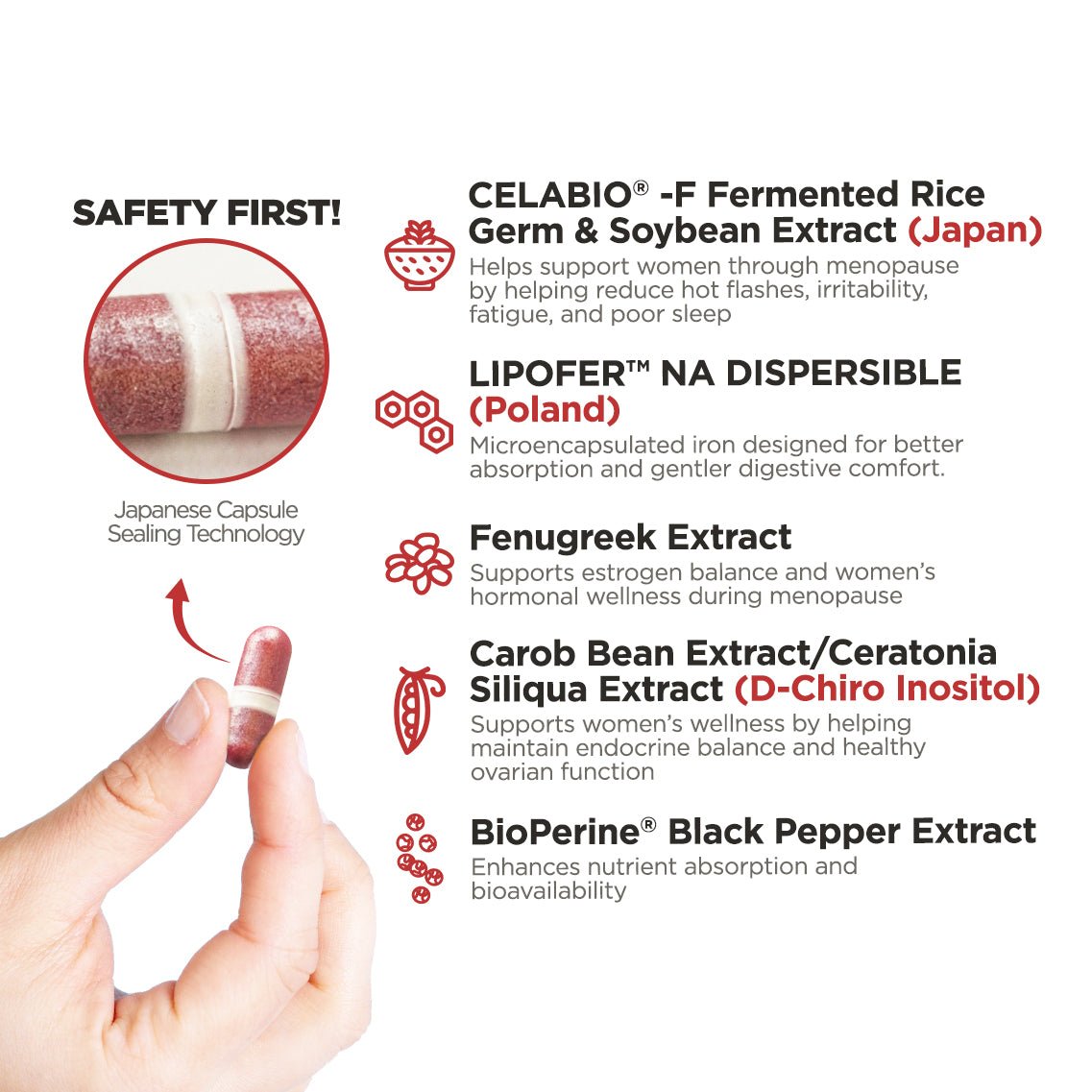 MenoCare (Fenugreek Extract + Celabio®-F with Iron and D-Chiro Inositol) - LivBalance®